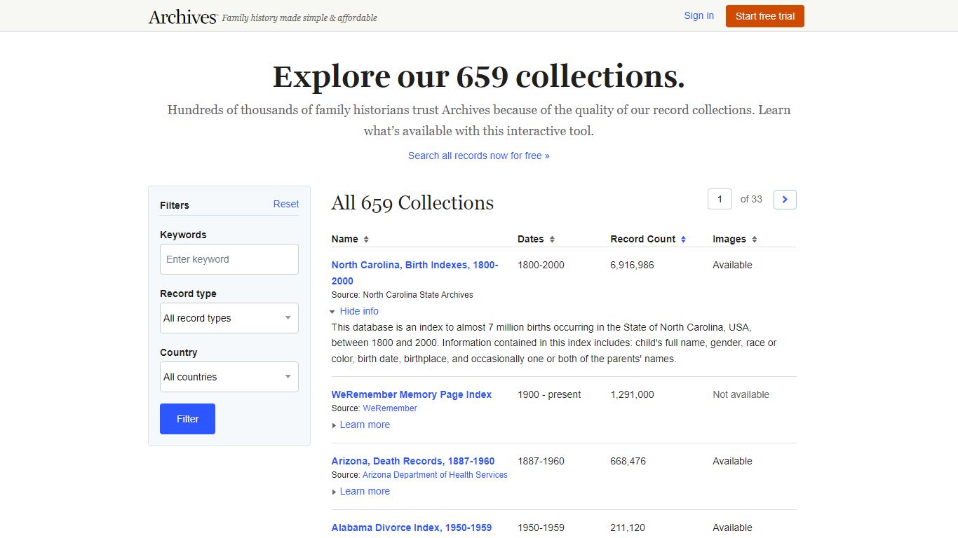 North Carolina, Birth Indexes, 1800-2000 - Archives.com